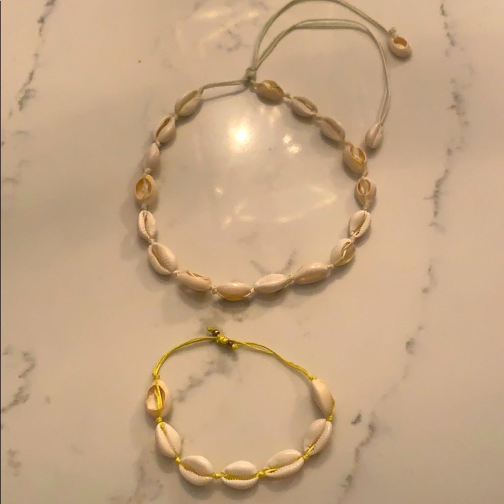Adjustable Shell Necklace and‎ Anklet